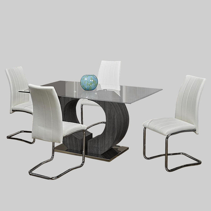 Zeke 5-Piece Small Dining Table Set With Tempting White Finish