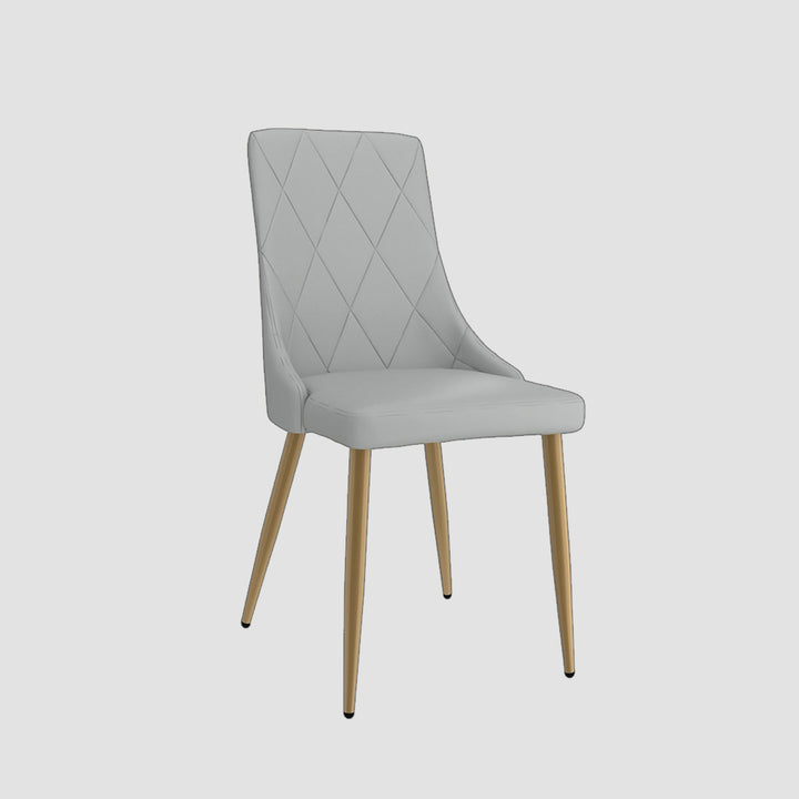 Zenith Dining Chair With Aged Gold Finish (Set of 2) | Available In White, Light Grey & Black Colors