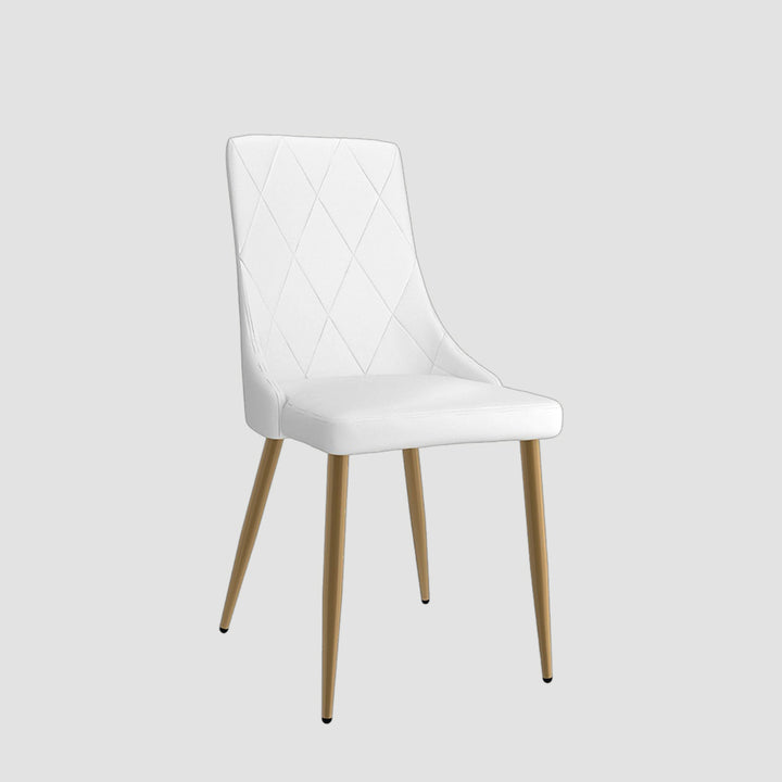 Zenith Dining Chair With Aged Gold Finish (Set of 2) | Available In White, Light Grey & Black Colors