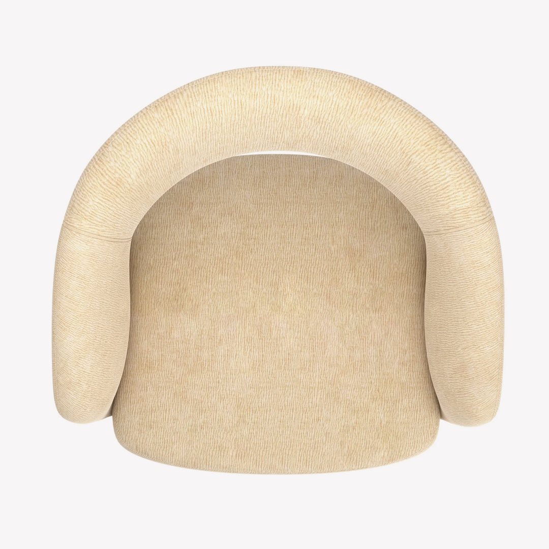 Santo Accent Chair in Beige – Modern 360° Swivel Chair with Plush Chenille Upholstery