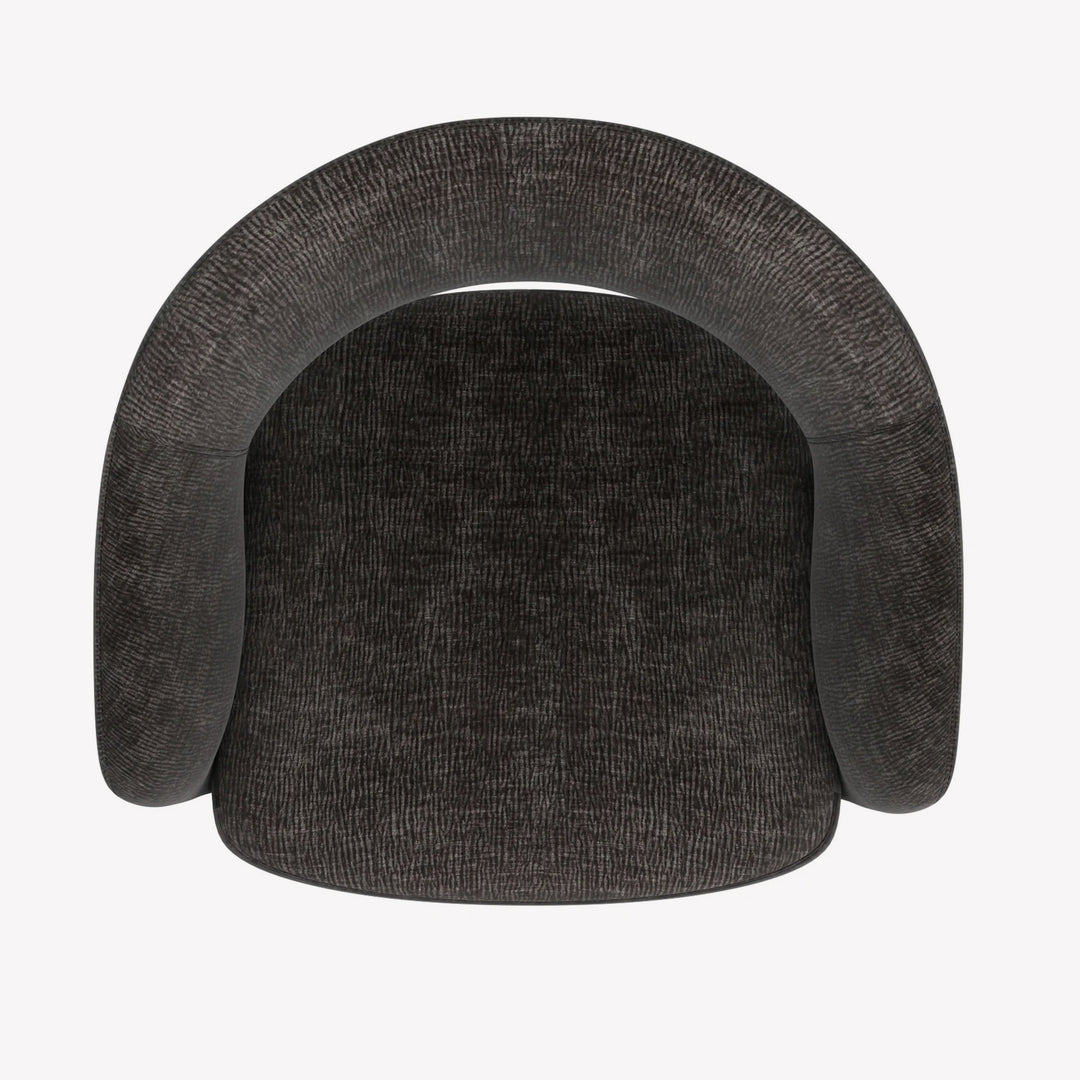 Santo Accent Chair in Charcoal – Modern 360° Swivel Chair with Plush Chenille Upholstery