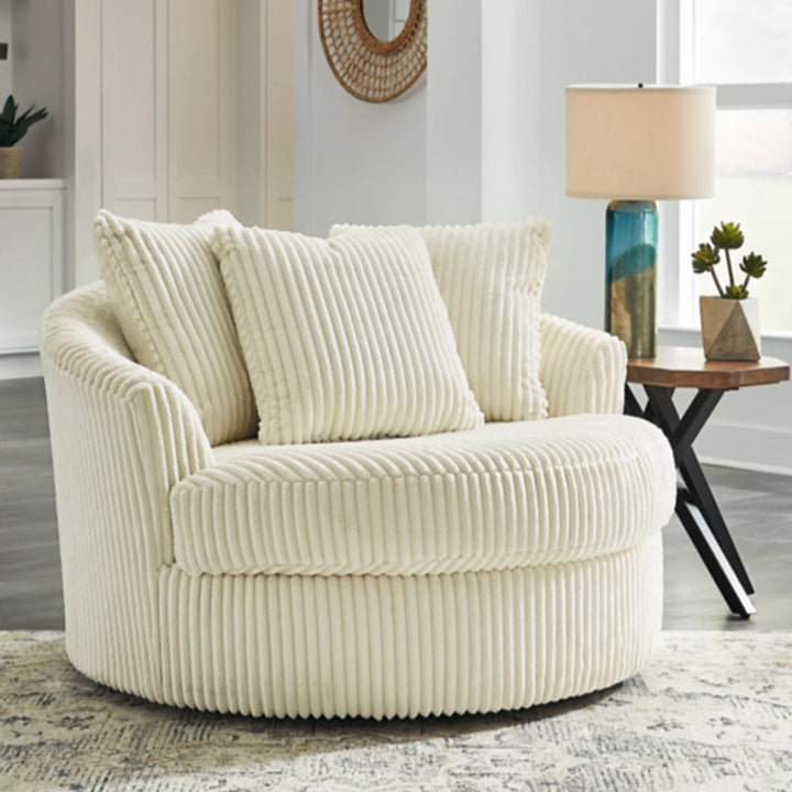 2110421C Lindyn Swivel Accent Chair In Ivory Finish | Signature Design By Ashley