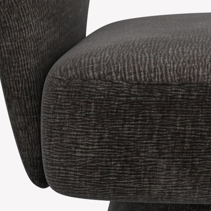 Santo Accent Chair in Charcoal – Modern 360° Swivel Chair with Plush Chenille Upholstery