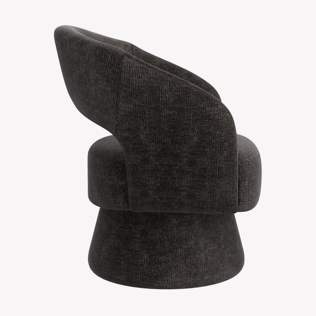 Santo Accent Chair in Charcoal – Modern 360° Swivel Chair with Plush Chenille Upholstery