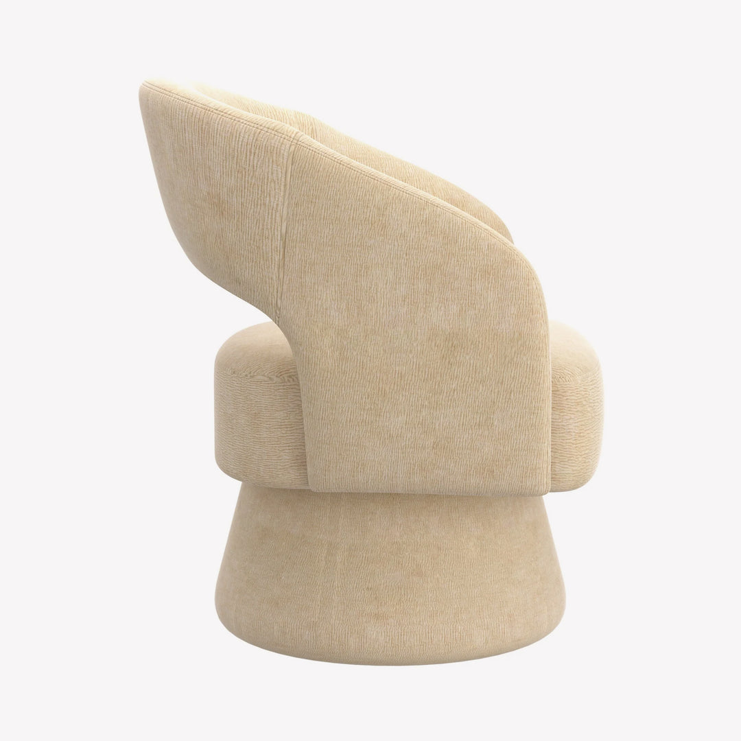 Santo Accent Chair in Beige – Modern 360° Swivel Chair with Plush Chenille Upholstery