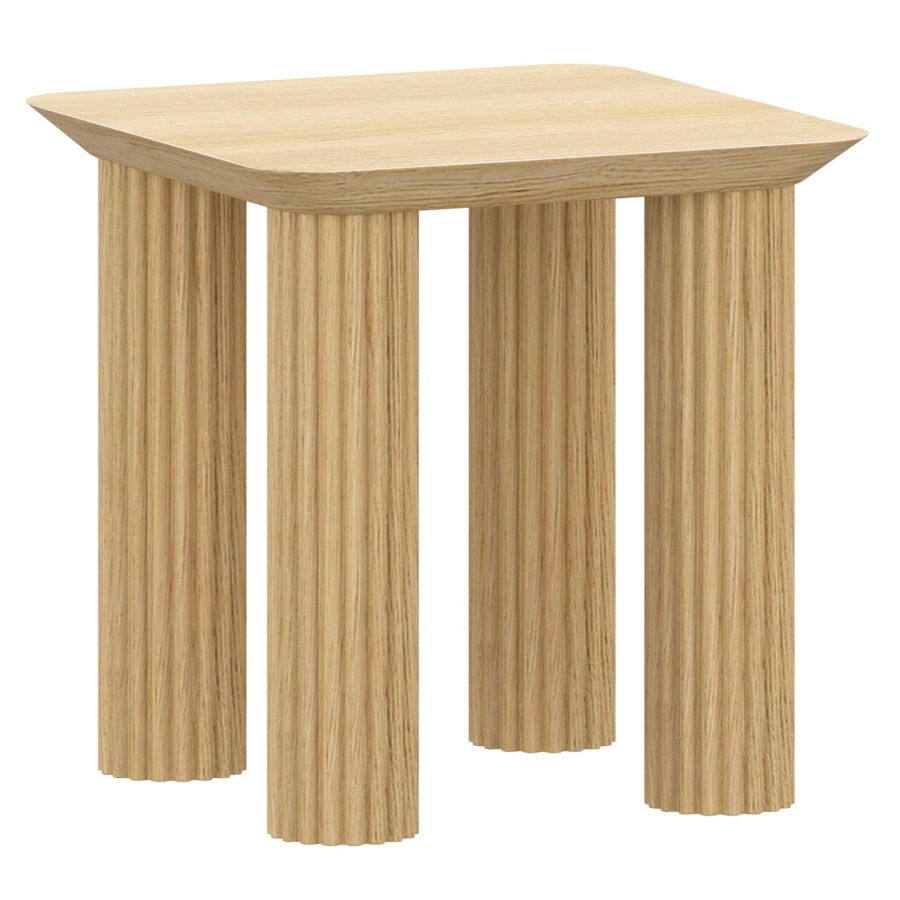 Entryza Solid Wood Accent Table with Reeded Legs - Natural