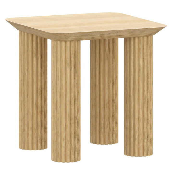 Entryza Solid Wood Accent Table with Reeded Legs - Natural