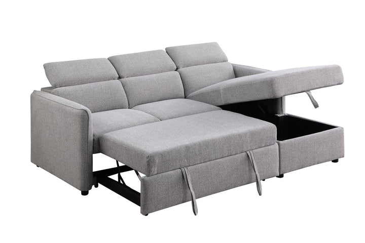 Faith Sectional Sofa Bed With RHF Storage Chaise - Gorge Grey