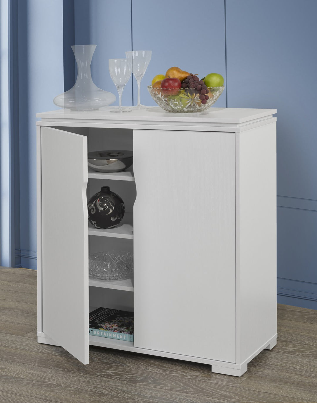 Luster Multi-Purpose Storage Cabinet In White Finish