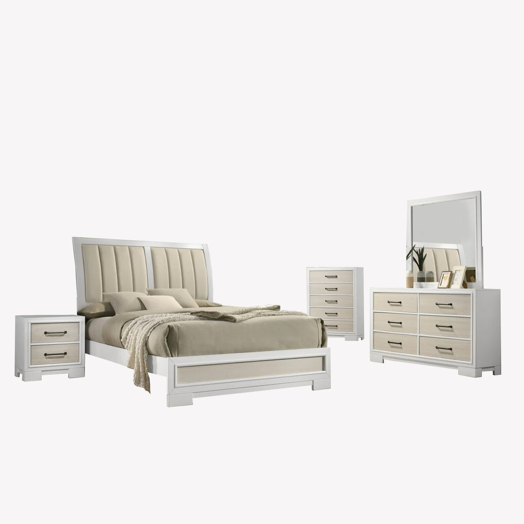 Paragon 8-Piece Bedroom Set In Striking White Finish