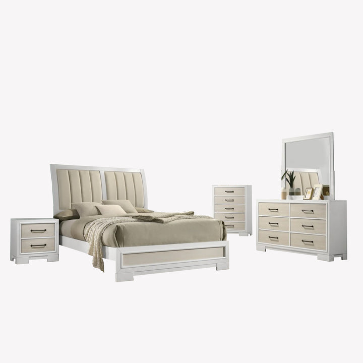 Paragon 8-Piece Bedroom Set In Striking White Finish