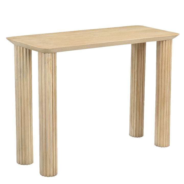 Entryza Solid Wood Console Table with Reeded Legs - Natural