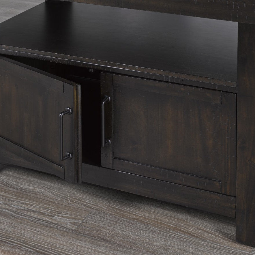 Majesta Counter Table Stylish Expandable Table with Storage - Dark  Oak