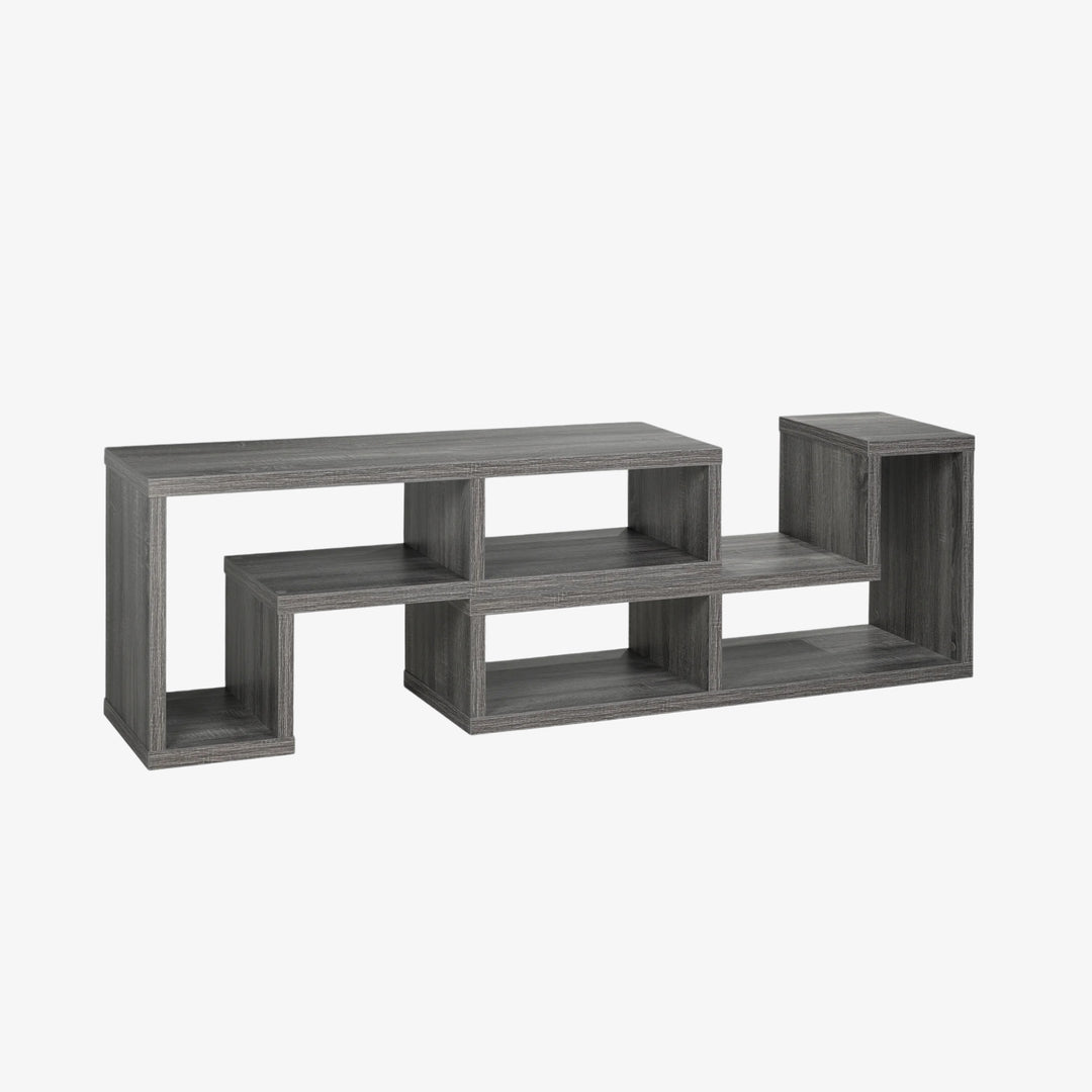 Customizable Dark Grey Multi-Configuration TV Stand for TVs up to 66 Inches