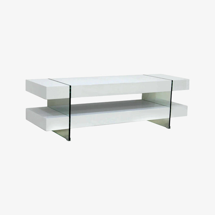 Contemporary White TV Stand - Sleek Entertainment Center