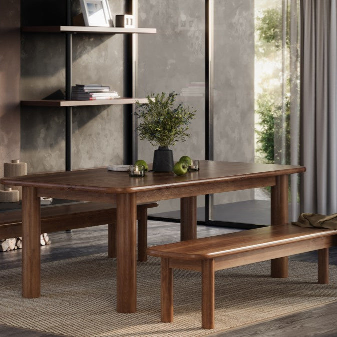 Feastora Dining Table Solid Acacia Wood with Elegant Finish