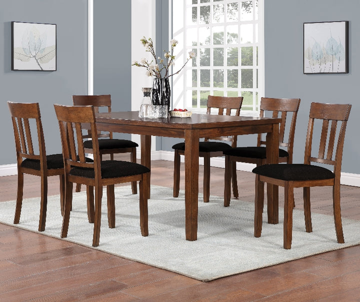 Cheen Wooden 7-Piece Dining Table Set With Appealing Chocolate Brown Colour