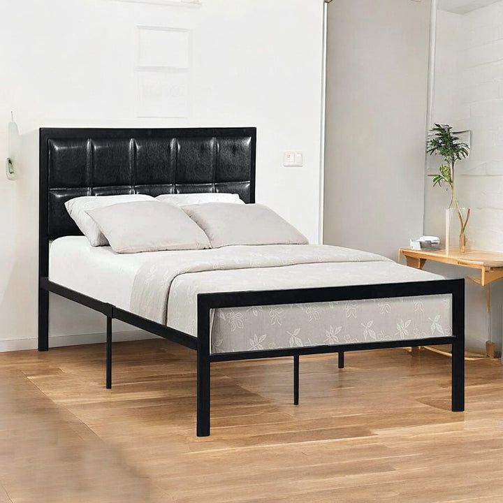 Reverie Metallic Platform Bed Frame With Midnight Black Finish