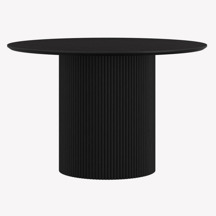 Lennox Round Dining Table in Sleek Black Finish