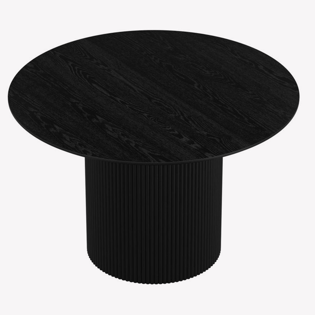 Lennox Round Dining Table in Sleek Black Finish