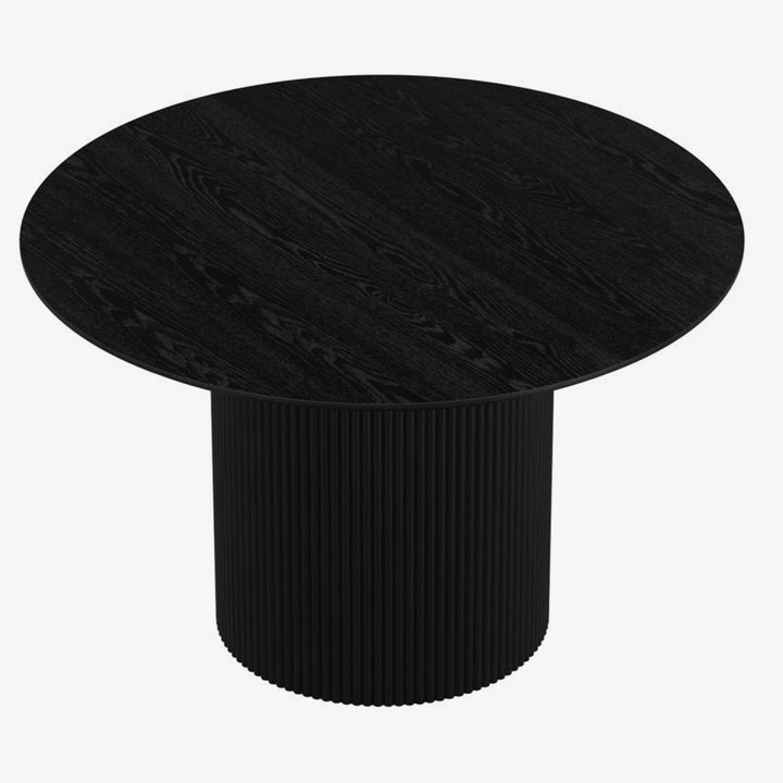 Lennox Round Dining Table in Sleek Black Finish