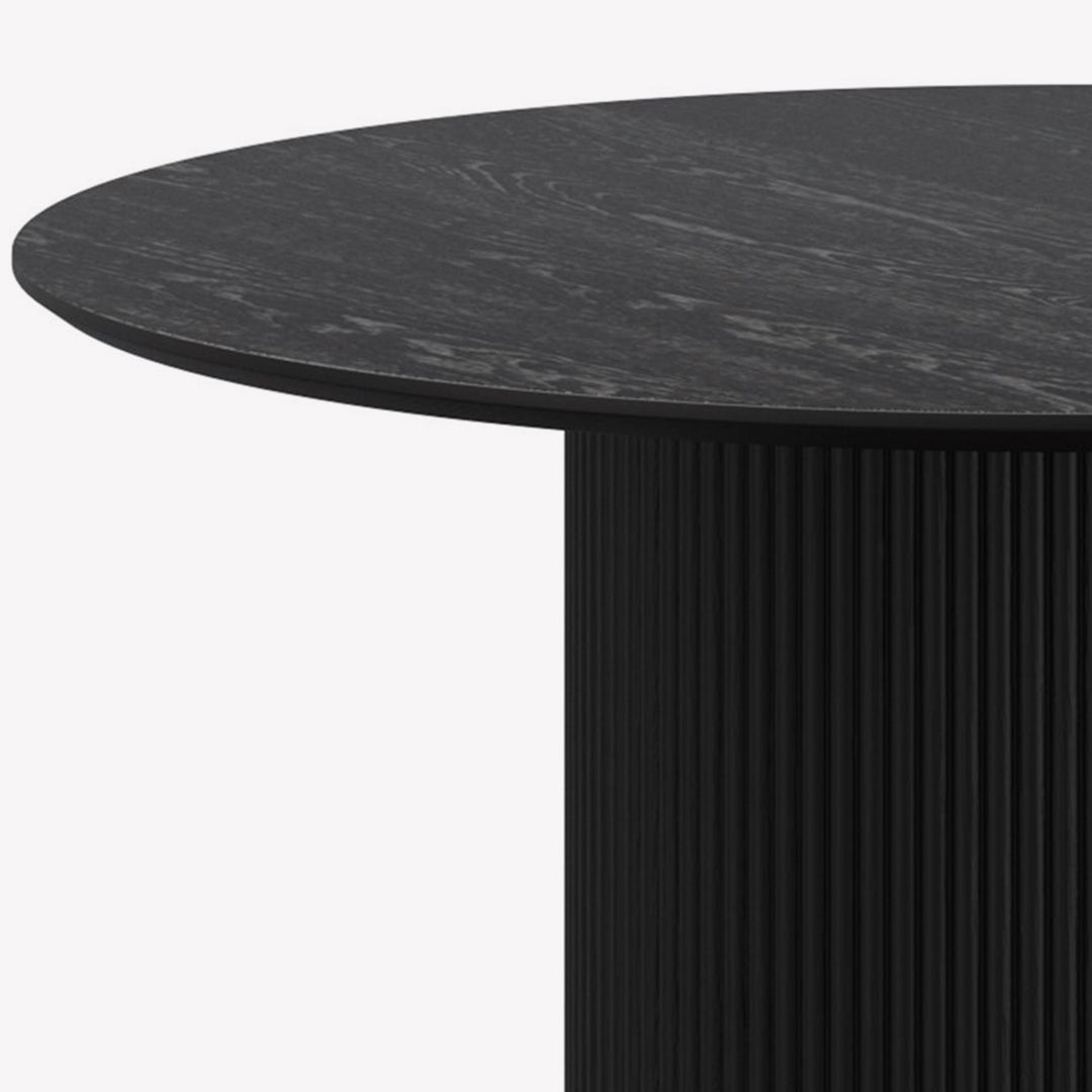 Lennox Round Dining Table in Sleek Black Finish