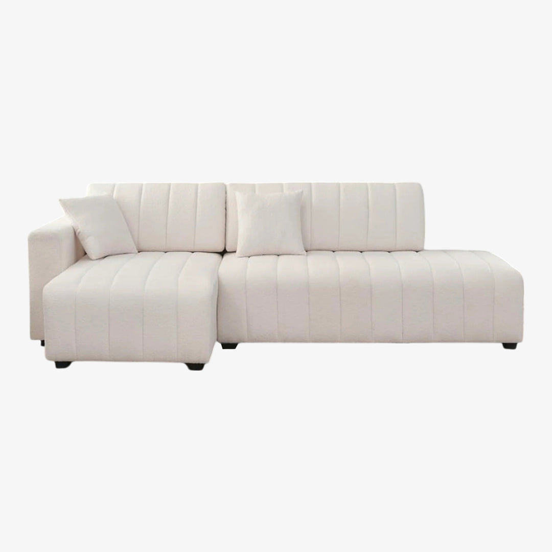 Breck Reversible Sectional Sofa In Wool Upholstery - Beige