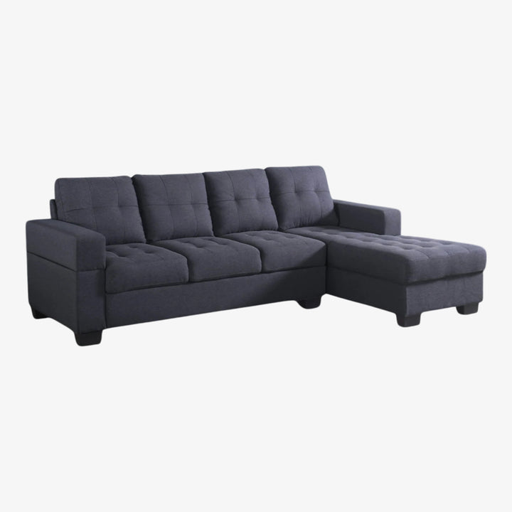 Opus Reversible Sectional Sofa In Fabric Upholstery - Grey