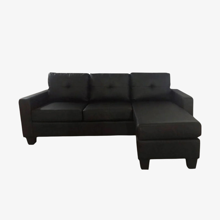 Grace Modern L-Shaped Sectional Sofa With RHF Chaise - Midnight Black