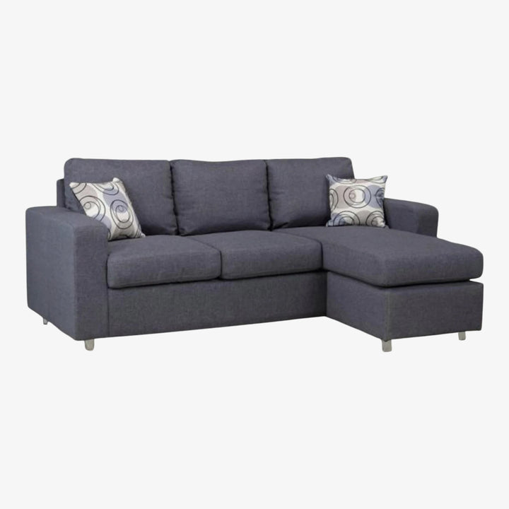 City Sectional Sofa With Fabric Upholstery & Reversible Chaise - Enticing Grey