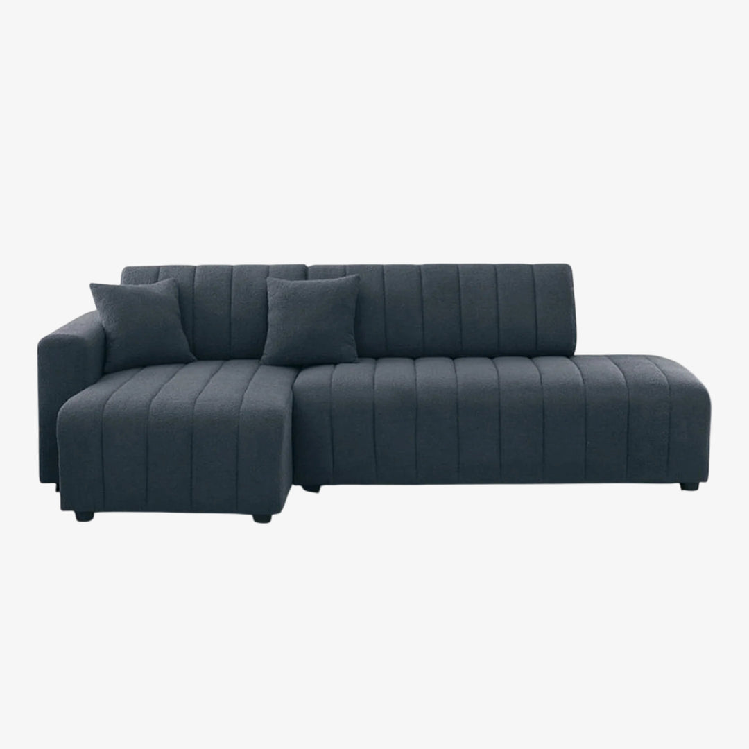 Breck Reversible Sectional Sofa In Wool Upholstery - Dark Grey