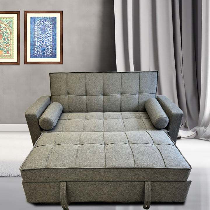 Trinta Grey Cozy Sofa & Pull Out Bed With Kidney Pillows