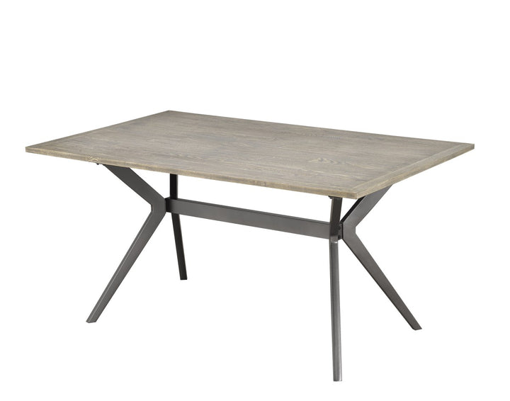 Cavita Dining Table Modern Dark Oak Finish with Metal Frame